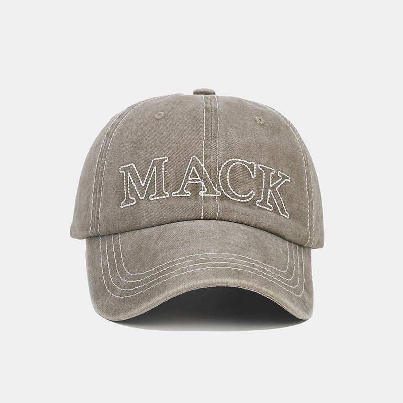 Wholesale Washed Cotton Topstitch Embroidered Letters Baseball Cap