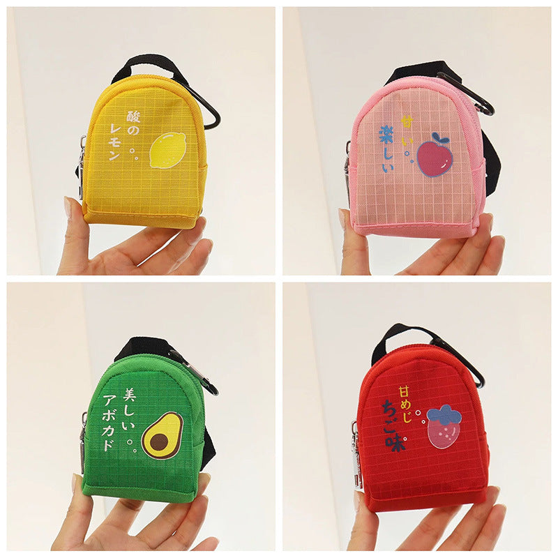 Wholesale Japanese Fruit Canvas Coin Purse Keychain