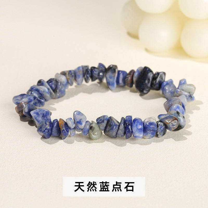 Wholesale natural crystal agate colorful gravel elastic bracelet