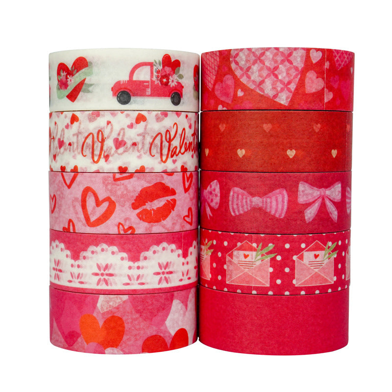 Wholesale 20 Volumes Valentine's Day Love Letter Dessert Decoration Pink Series and Paper Tape