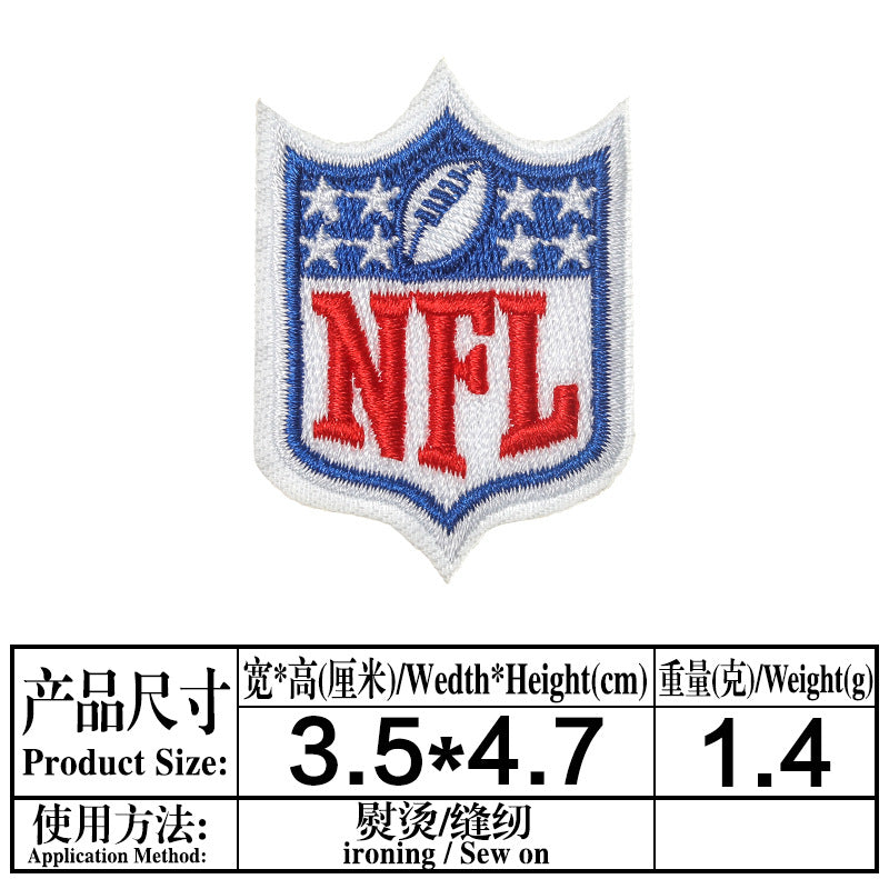 Wholesale  Embroidered Cloth Stickers Adhesive Back Sports Embroidered Cloth Stickers