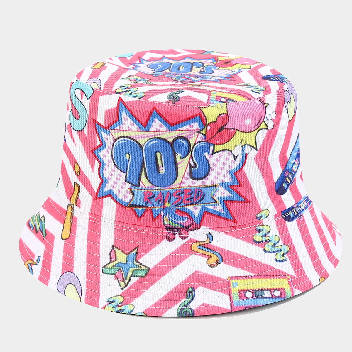 Wholesale  classic 80 90party fisherman hat men's and women's fashion positioning graffiti double-sided basin hat tide