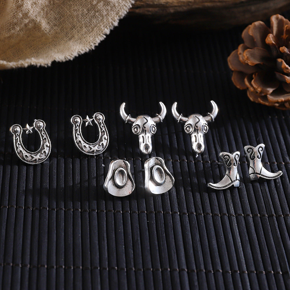 Wholesale Retro ethnic style cowboy earrings