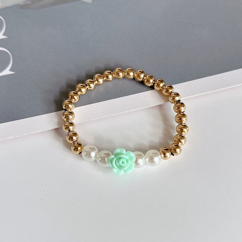 Wholesale Pearl Bohemian Rose Alloy Bracelet