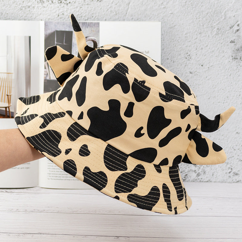 Wholesale Cute cow pattern horn bucket hat