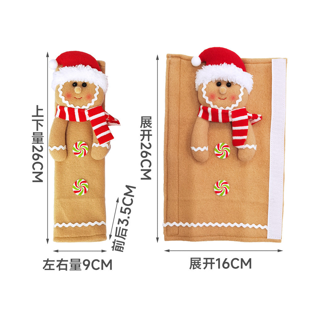 Wholesale 3pcs/pack New Christmas Supplies Fridge Gingerbread Man Put Gloves Flannel