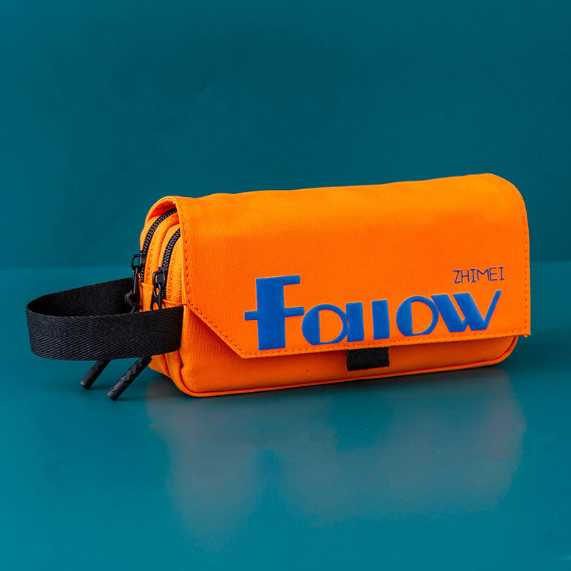 Wholesale Simple Large Capacity Solid Color Canvas Pencil Case