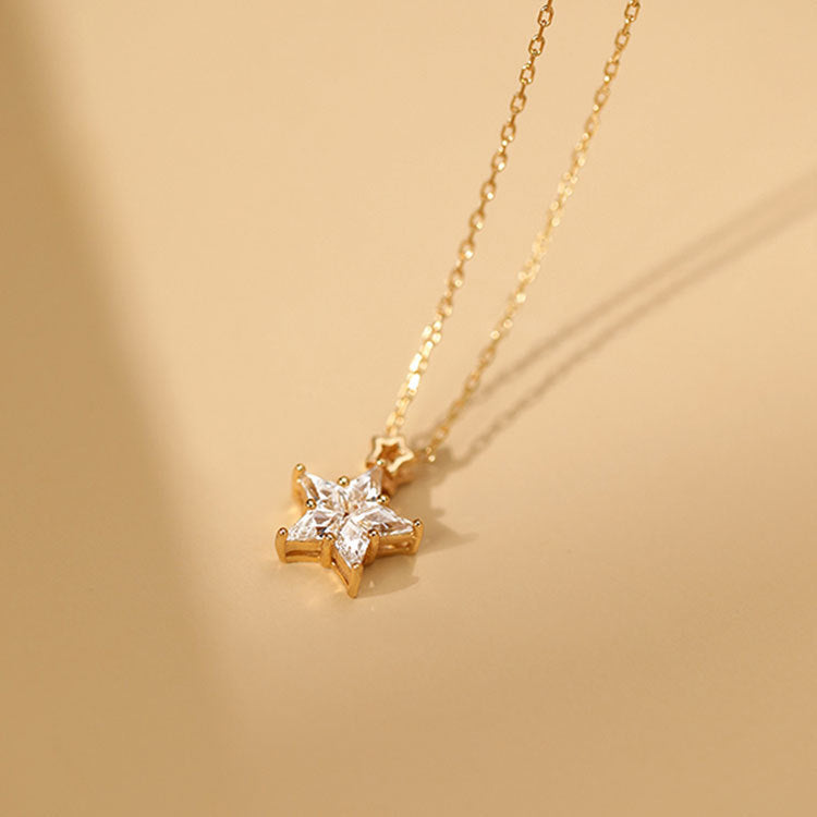 Wholesale 925 Sterling Silver Star Studded Diamond Necklace