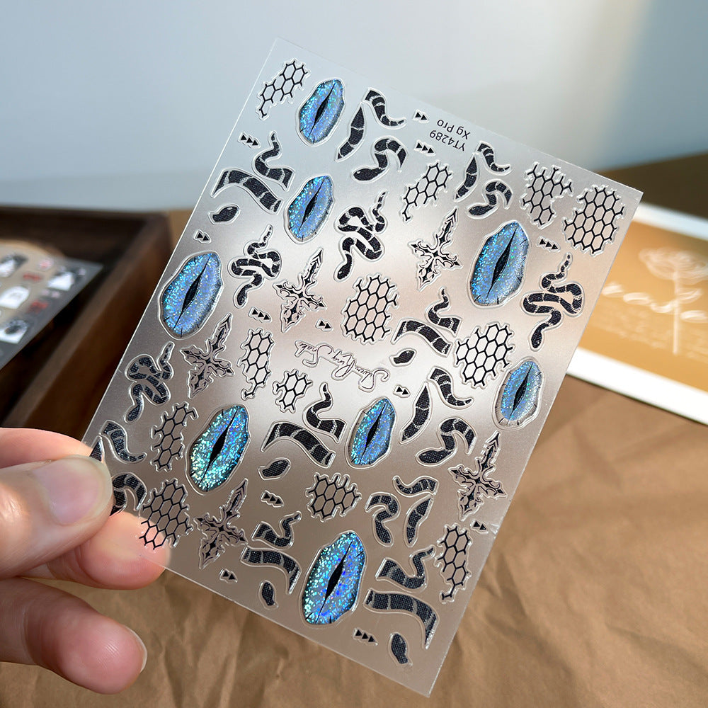 Wholesale Net red snake nail stickers