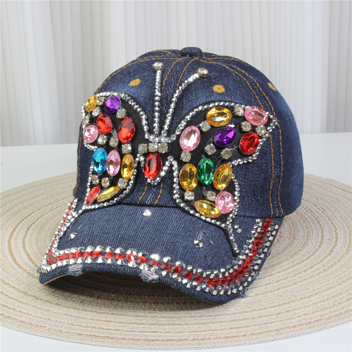 Wholesale British Denim Diamond Casual Baseball Cap