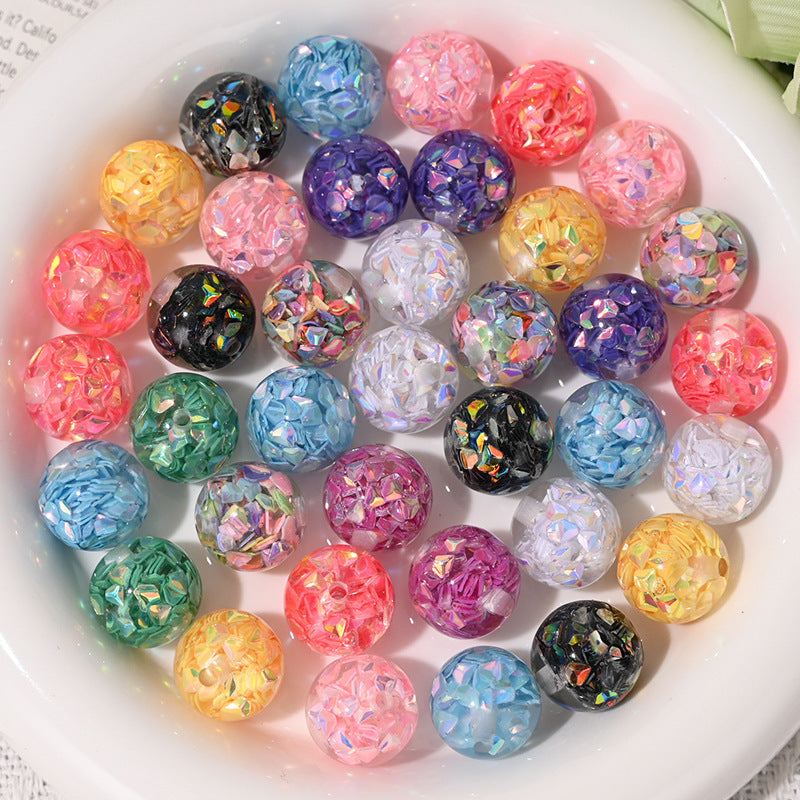 Wholesale 10pcs/pack Colored diamond sequins straight hole resin beads