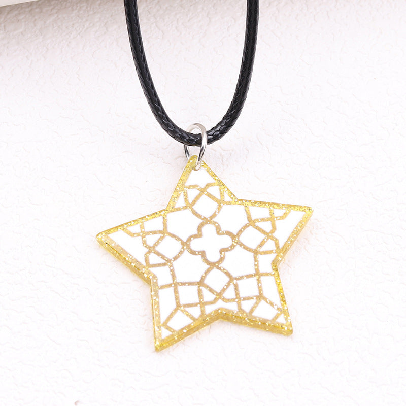 Wholesale Irregular Moon Star Acrylic Pendant