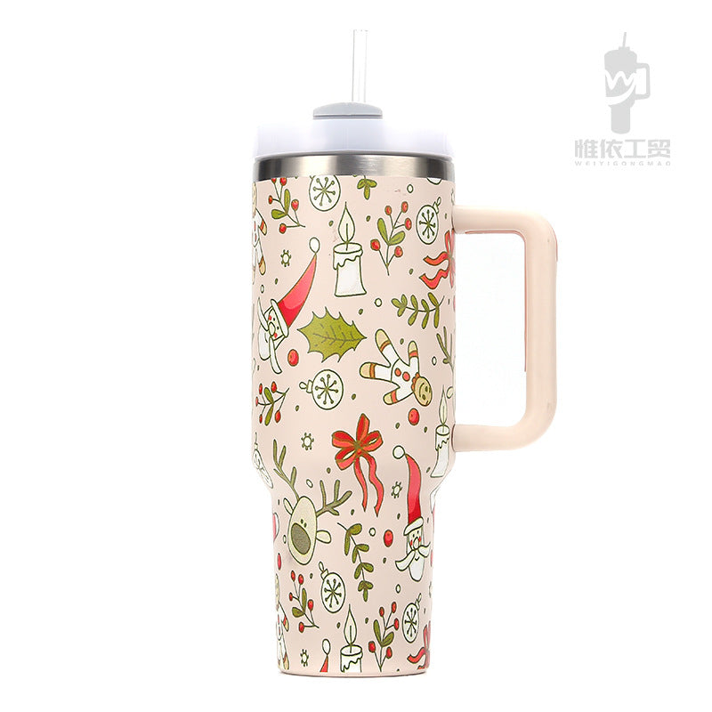 Wholesale Tumbler 40oz Stainless Steel Christmas Car Portable Straw Thermos Cup Ice Bullies Cup
