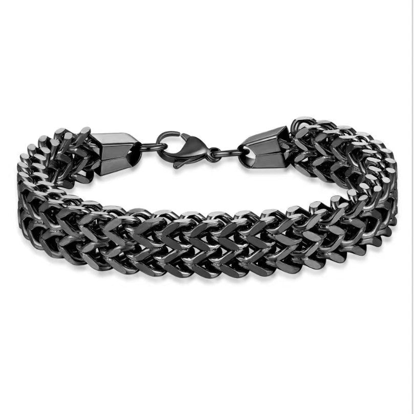 Wholesale Titanium Steel Double Row Stainless Steel Bracelet