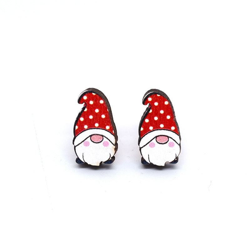 Wholesale Cartoon Valentine's Day Christmas Wood Earrings