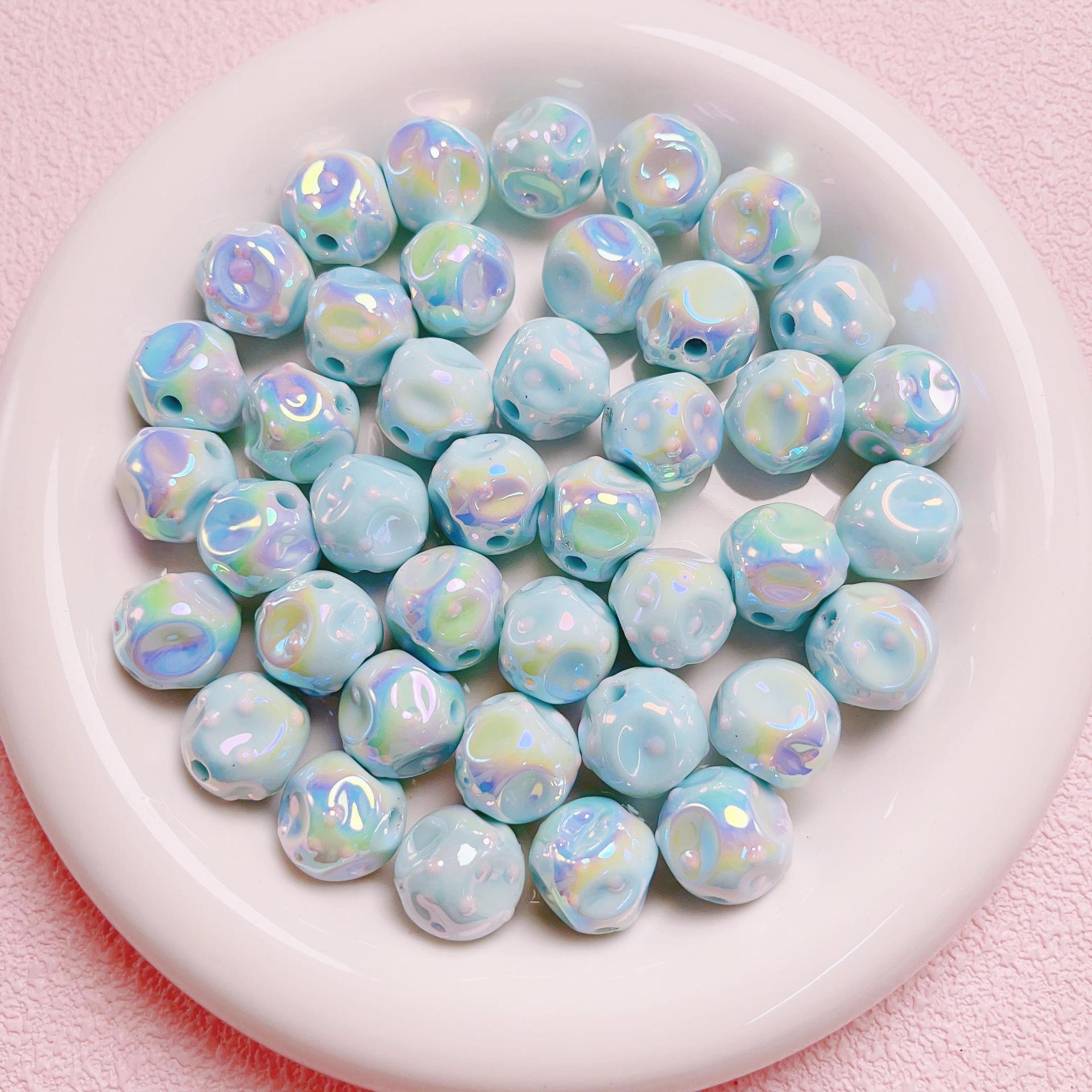 Wholesale 16mm 10pcs UV Plated Acrylic Beads