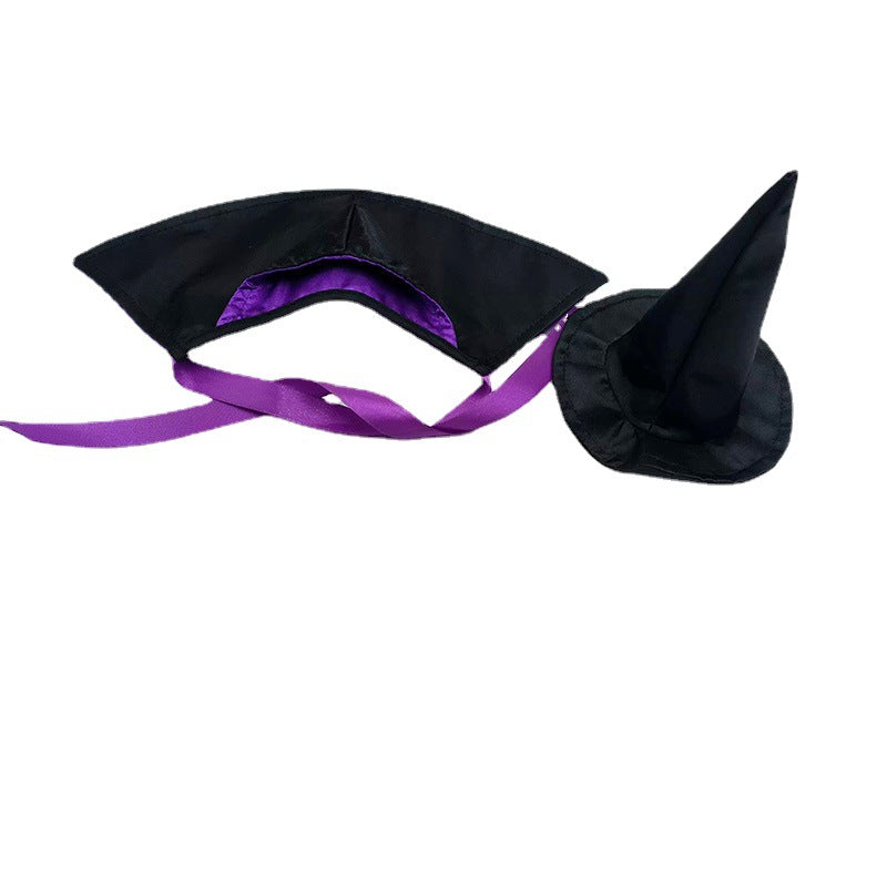 Wholesale New Halloween pet witch hat shawl hat birthday party hat mini pet hat