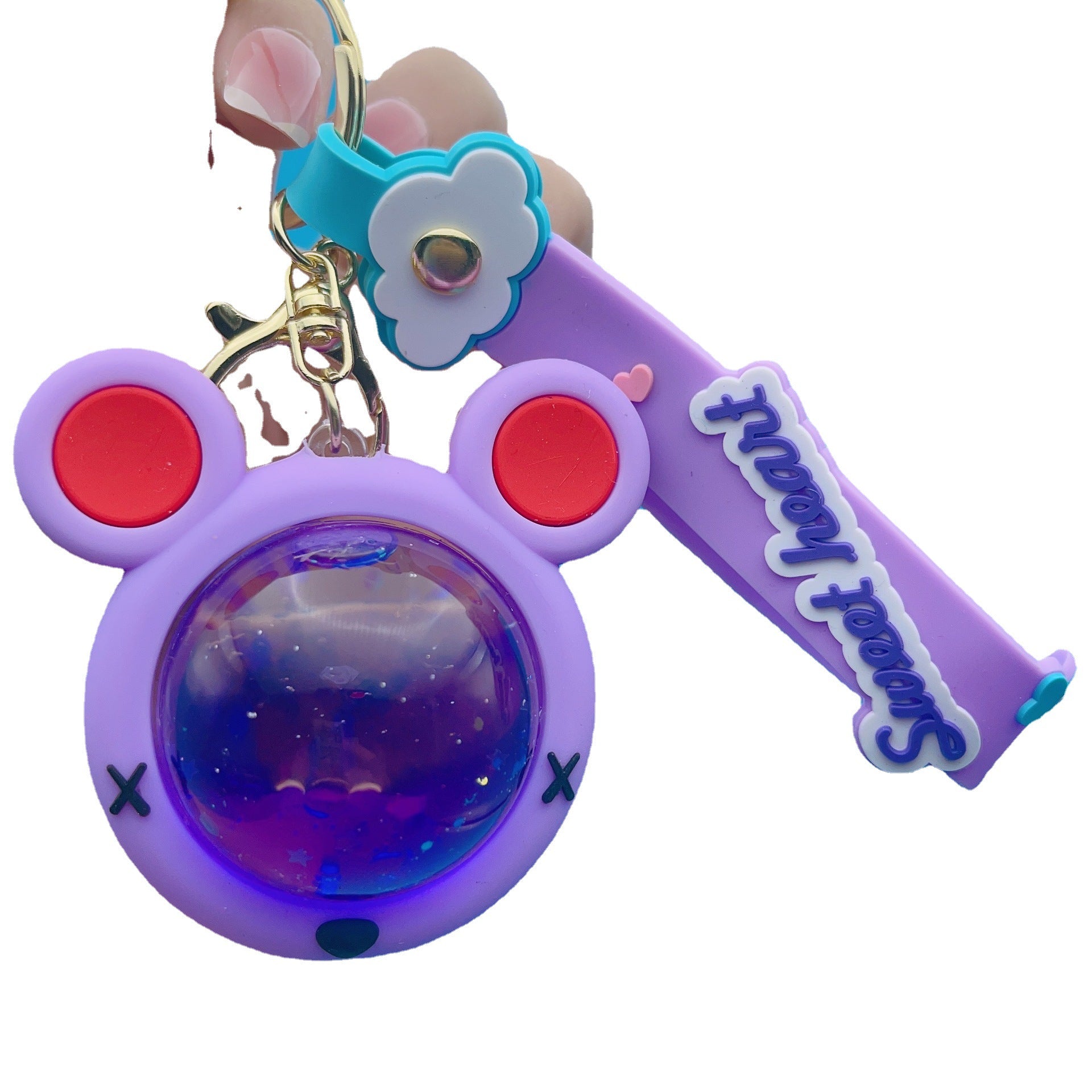 Wholesale Quicksand Bottle Into Oil Acrylic Keychain