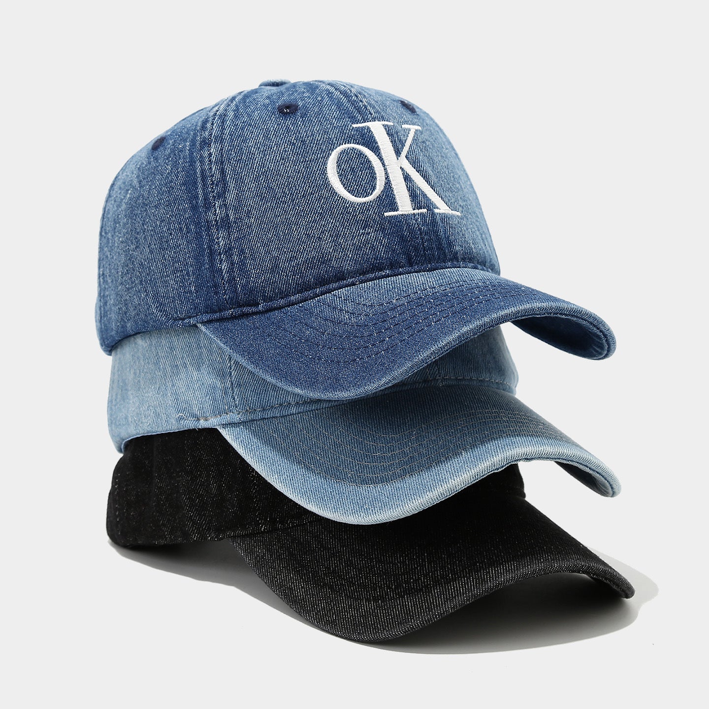 New Classic Ok Letter Hat Embroidered Adjustable Baseball Cap