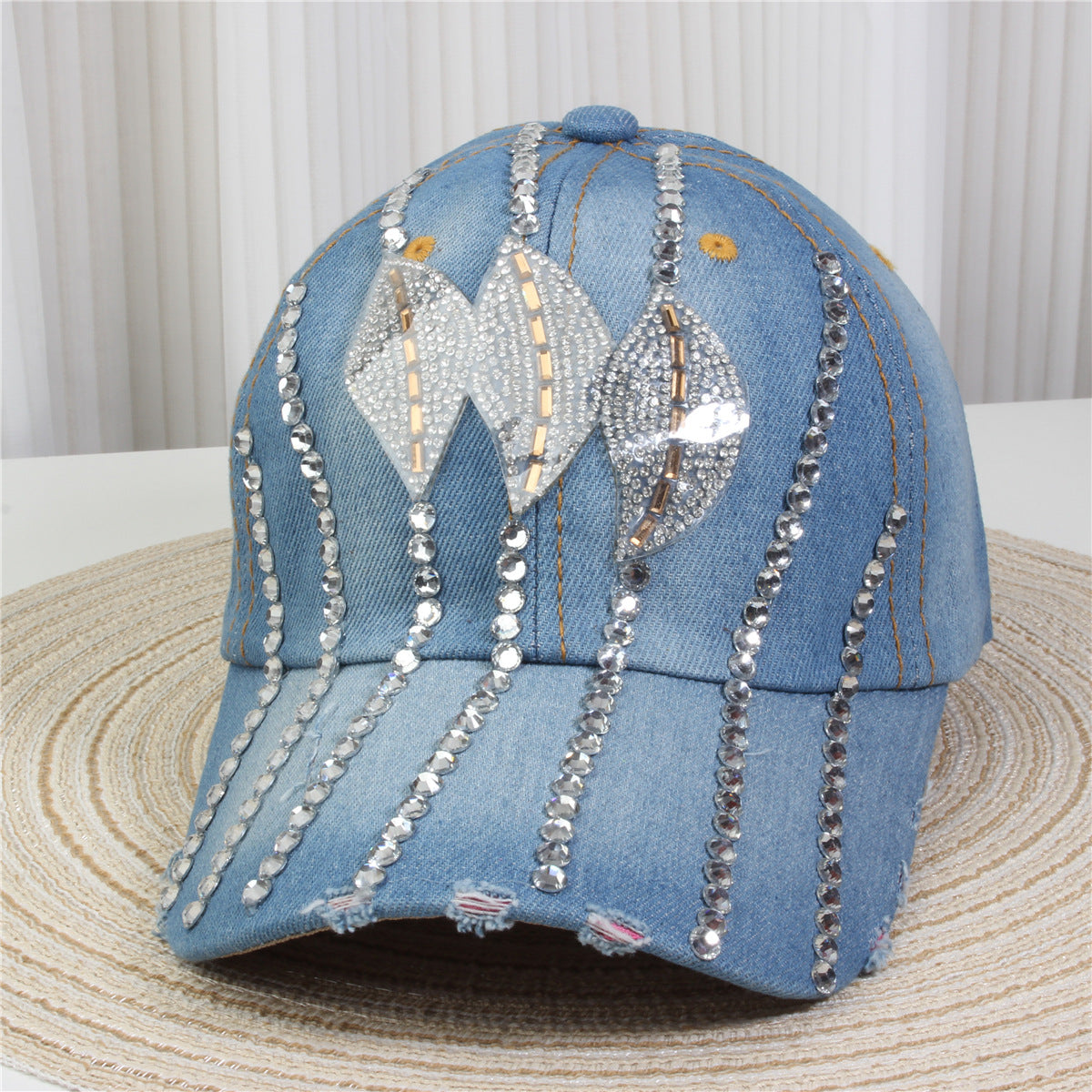 Wholesale British Denim Diamond Casual Baseball Cap