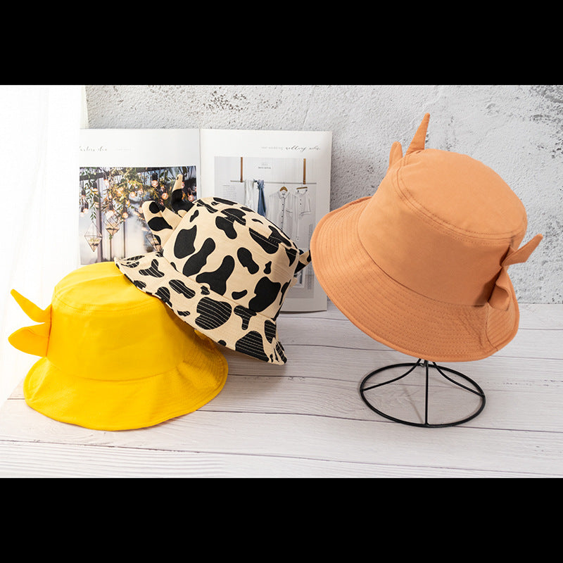 Wholesale Cute cow pattern horn bucket hat