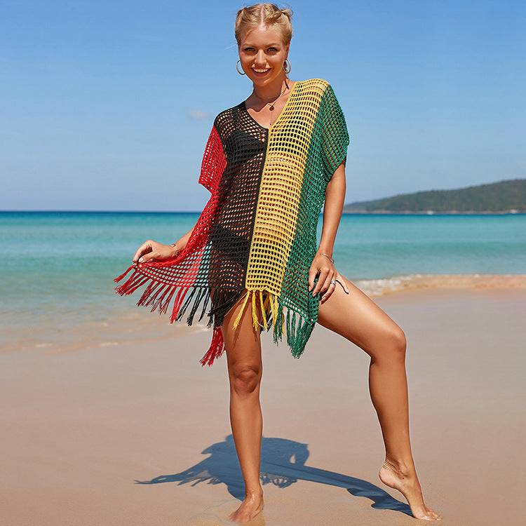 Wholesale Polyester Knit Rainbow Swimwear