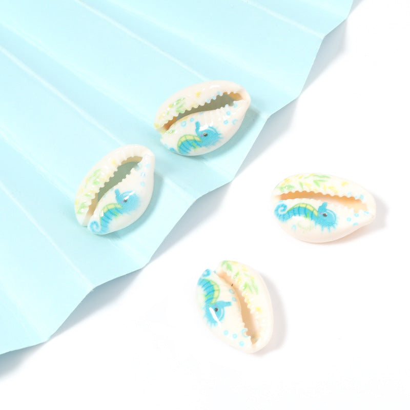 Al por mayor 20 piezas/paquete de caracol natural de concha pintada tortuga corta corta cuentas de concha