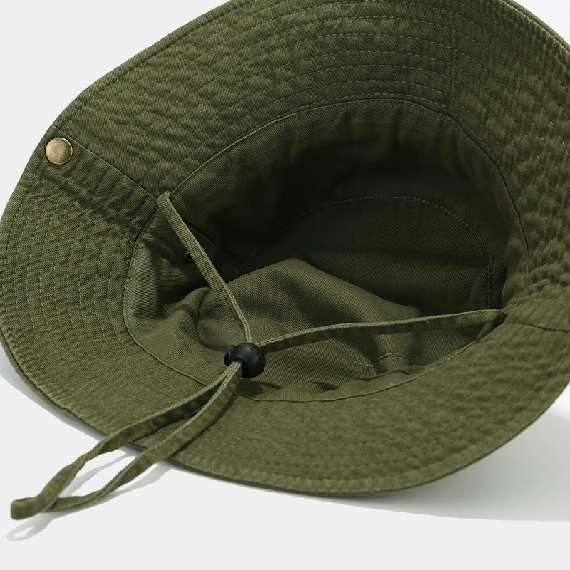 Wholesale  Patchwork Solid Color Wide-Brimmed Bucket Hat  Sun Hat