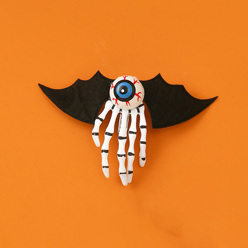 Wholesale Halloween Resin Skull Hand Hair Clip