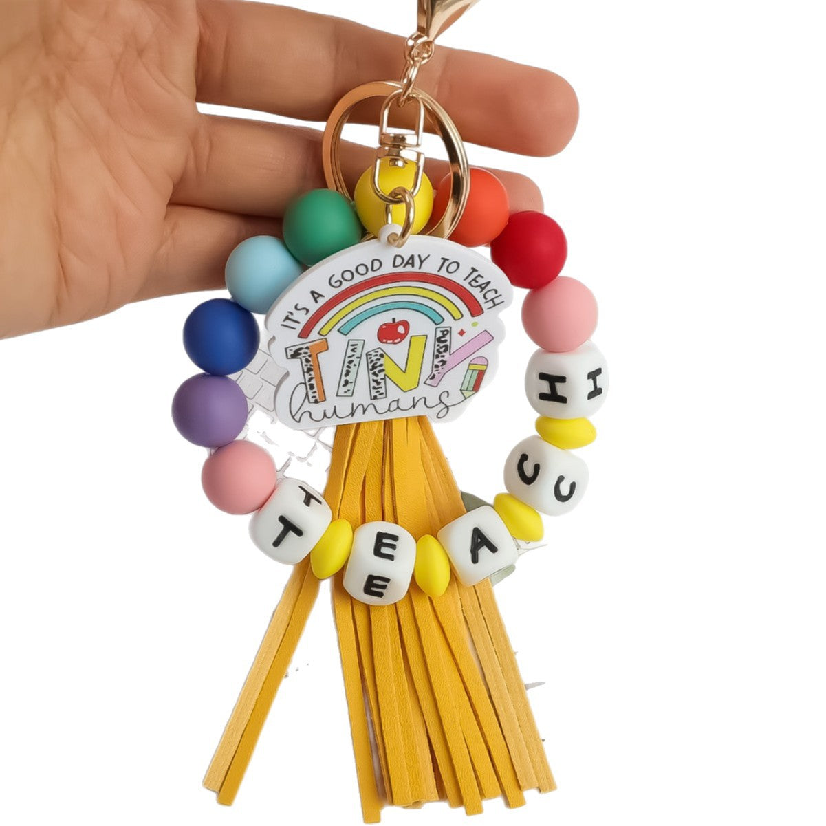 Wholesale Teacher' s Day jewelry silicone bead keychain