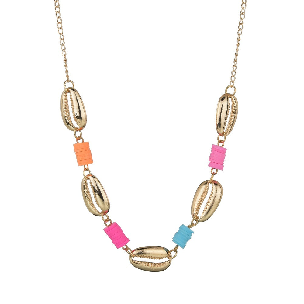 Wholesale Bohemian Style Alloy Shell Fashionable Soft Ceramic Necklaces