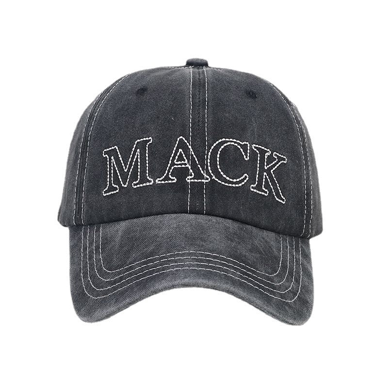 Wholesale Washed Cotton Topstitch Embroidered Letters Baseball Cap