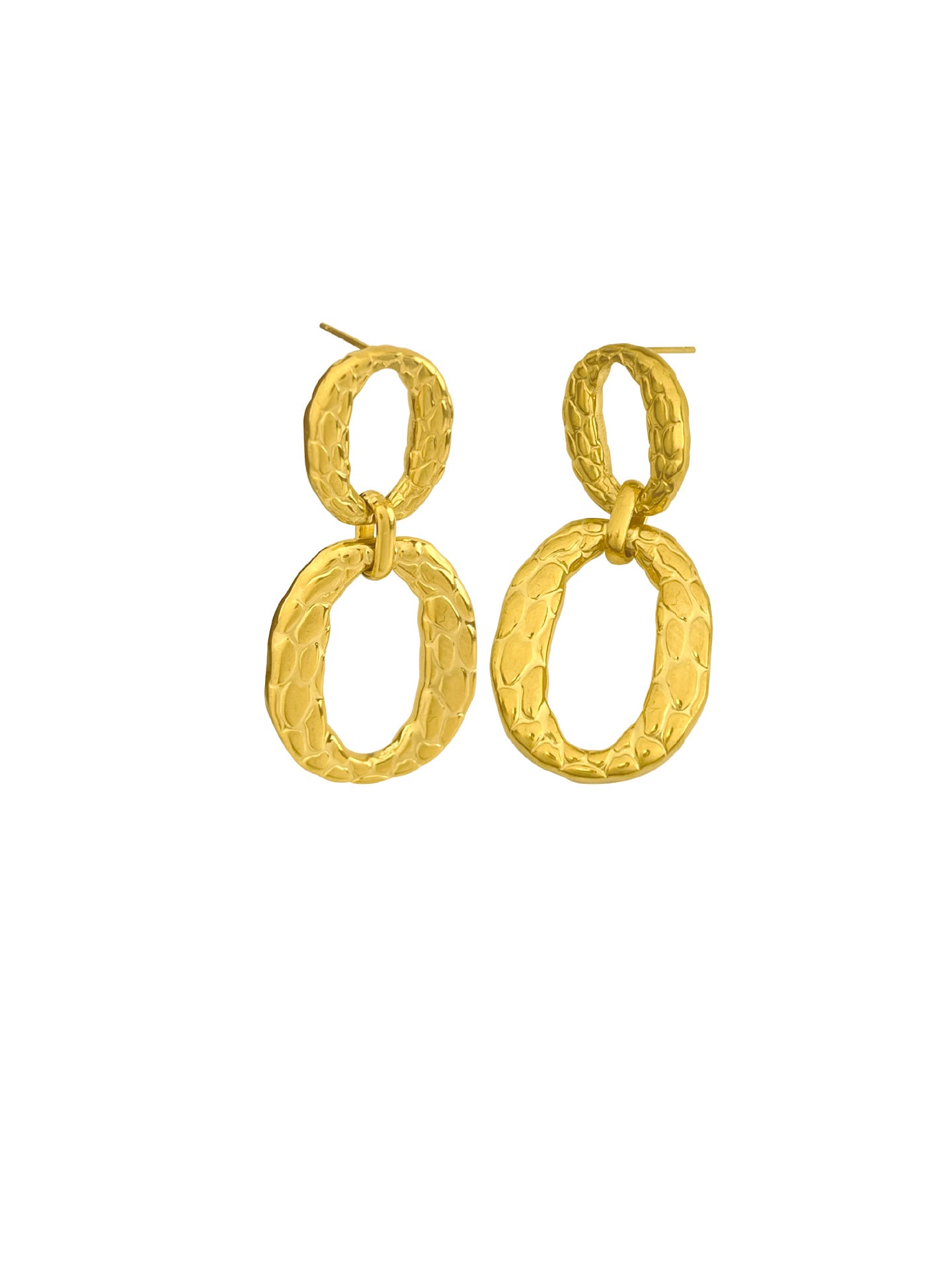 Wholesale Vintage Real Gold Electroplated Titanium Steel Earrings