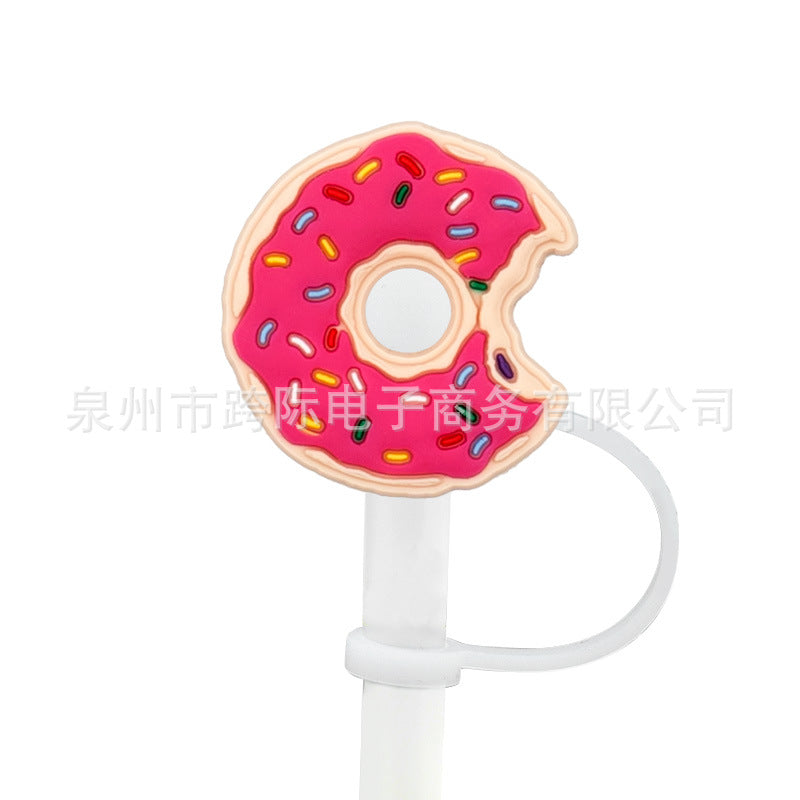 Wholesale 10pcs/pack New Donut DIY Decoration 10MM Straw Silicone Dust Stopper