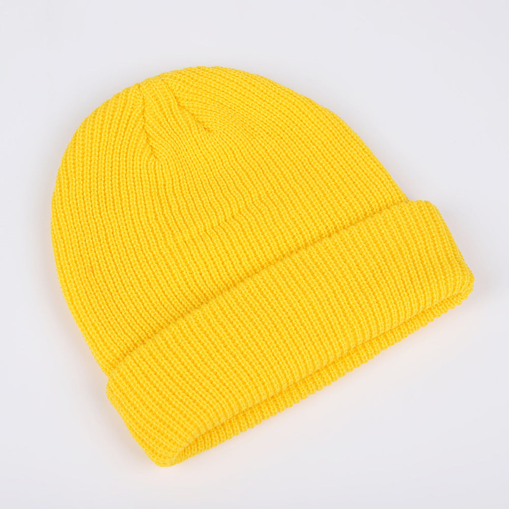 Wholesale Round Top Solid Color Knitted Melon Pea Hat
