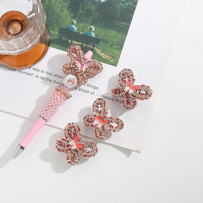 Wholesale10pcs Large Butterfly Full Drill Straight Hole Handmade Heavy Beads