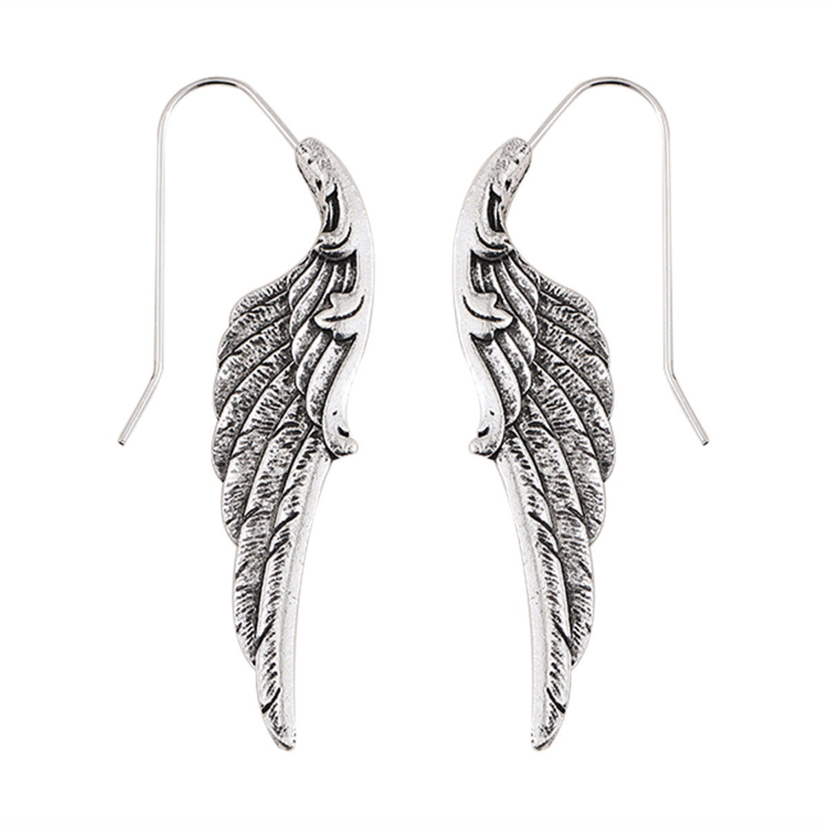 Wholesale Fashion Personality Angel Wings Metal Exaggerated Temperament Texture Design Earrings