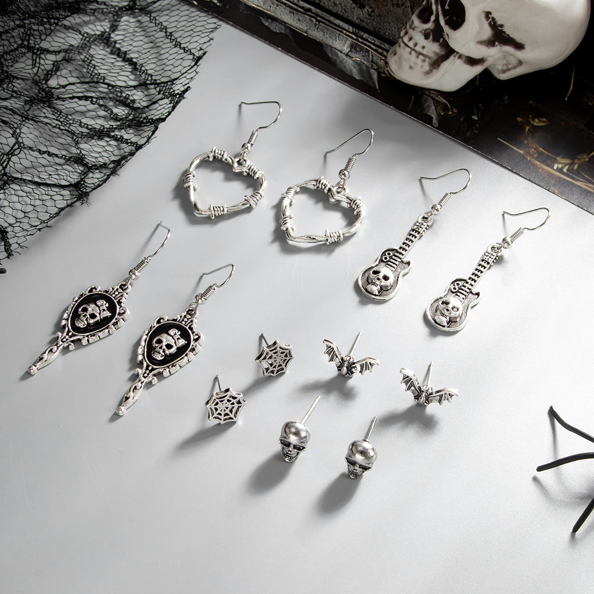 Wholesale  skull cross earrings