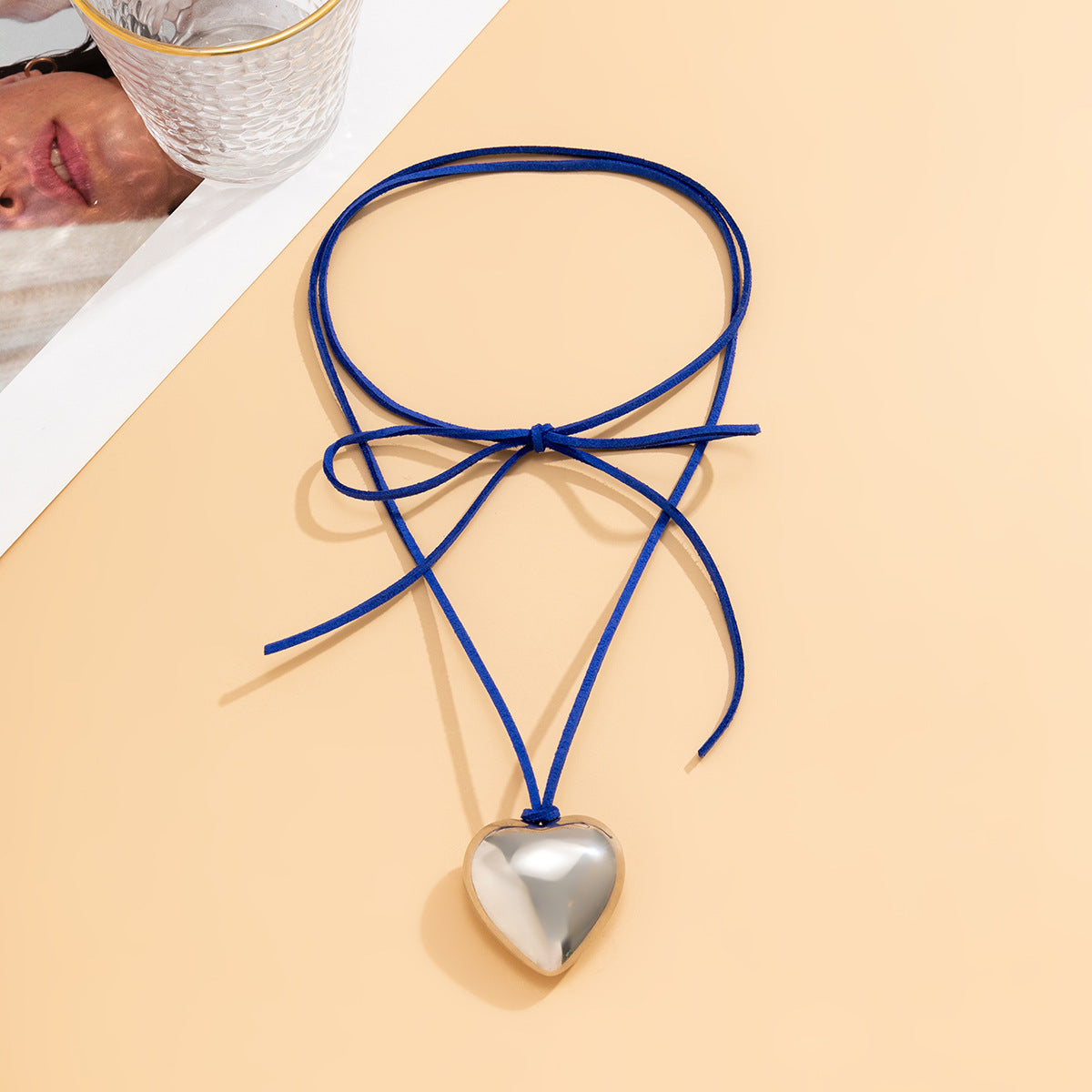 Wholesale Pull Adjustable Wax Thread Big Love Pendant Necklaces