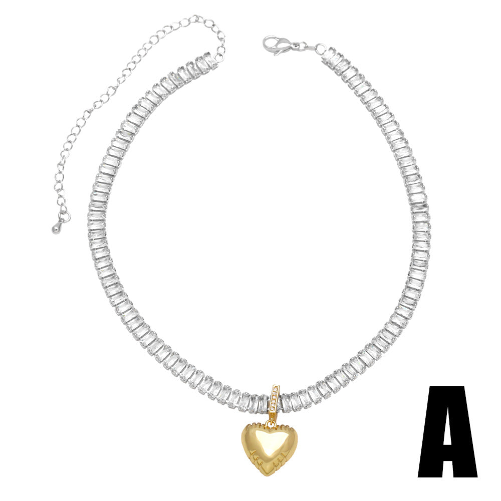 Wholesale Love Copper Plated 18k Gold Vintage Star Necklace