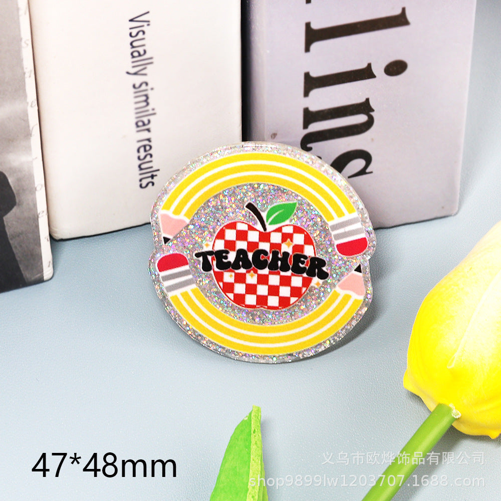 Wholesale 10pcs Cartoon pencil letters bag accessories acrylic DIY