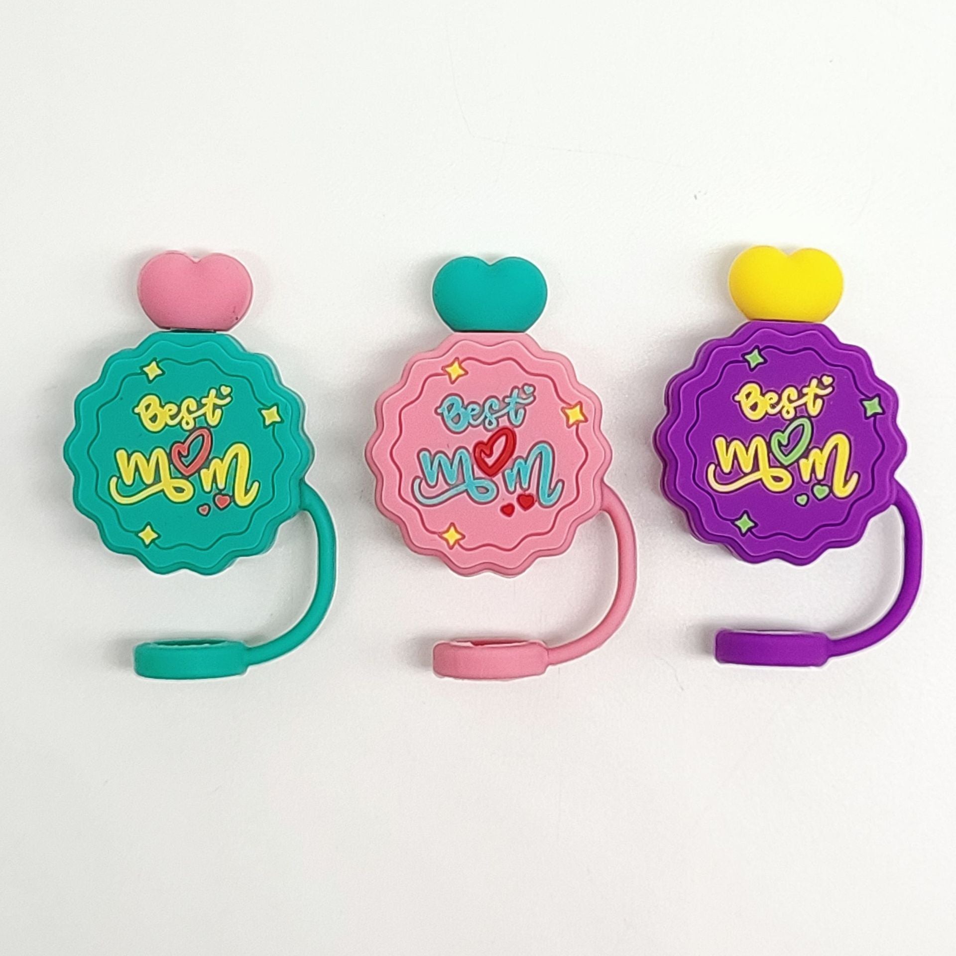 Wholesale 10pcs Food Grade Silicone Letter Straw Lids