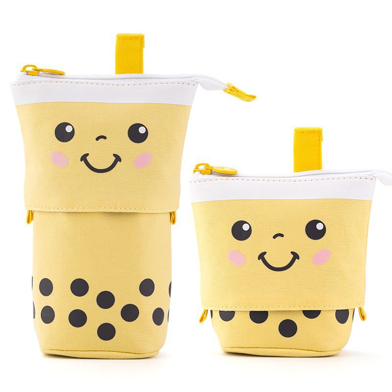 Wholesale Milk Tea Drop Down Canvas Pencil Case