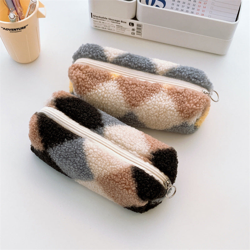 Wholesale Plush Large Capacity Storage Pencil Bag