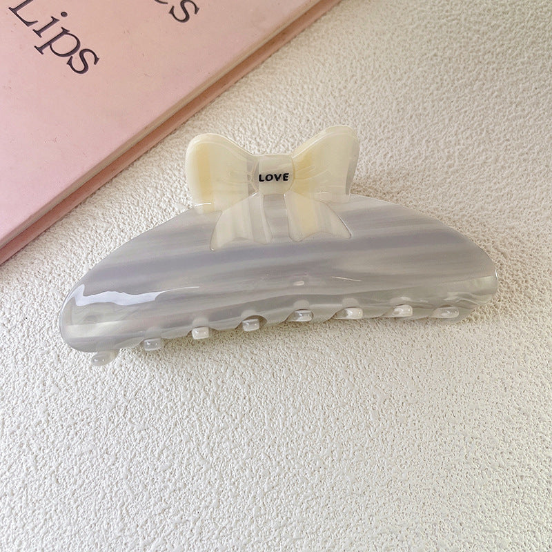 Wholesale Bow Acetate Color Block Bow Tie Hairpin