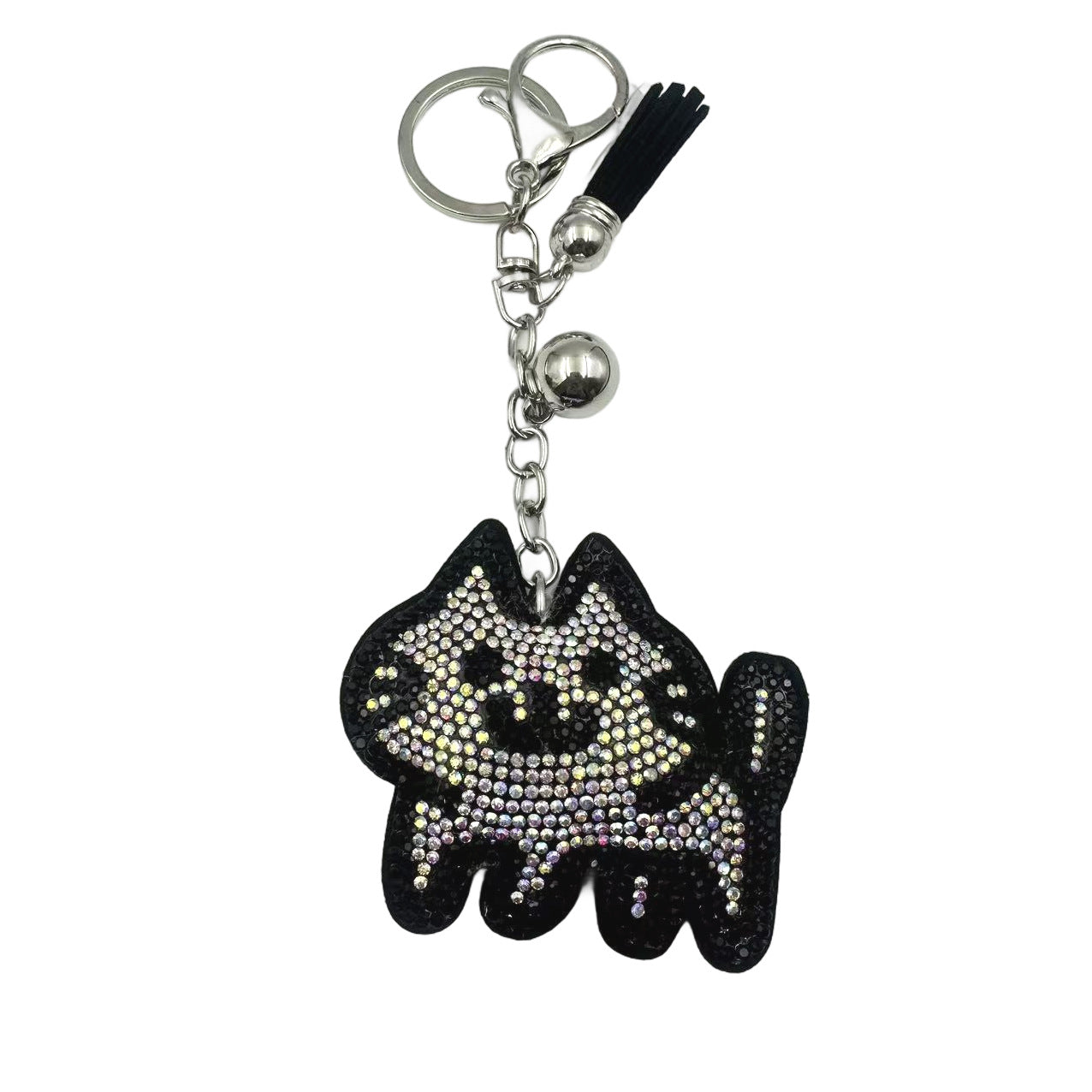 Wholesale Cartoon cat keychain with rhinestones