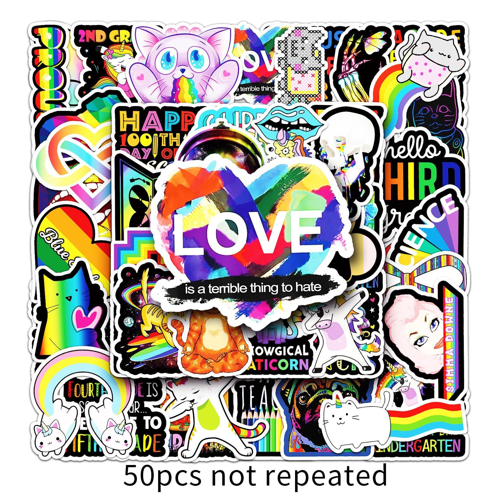 Wholesale 50pcs colorful cartoon graffiti personalized diy stickers