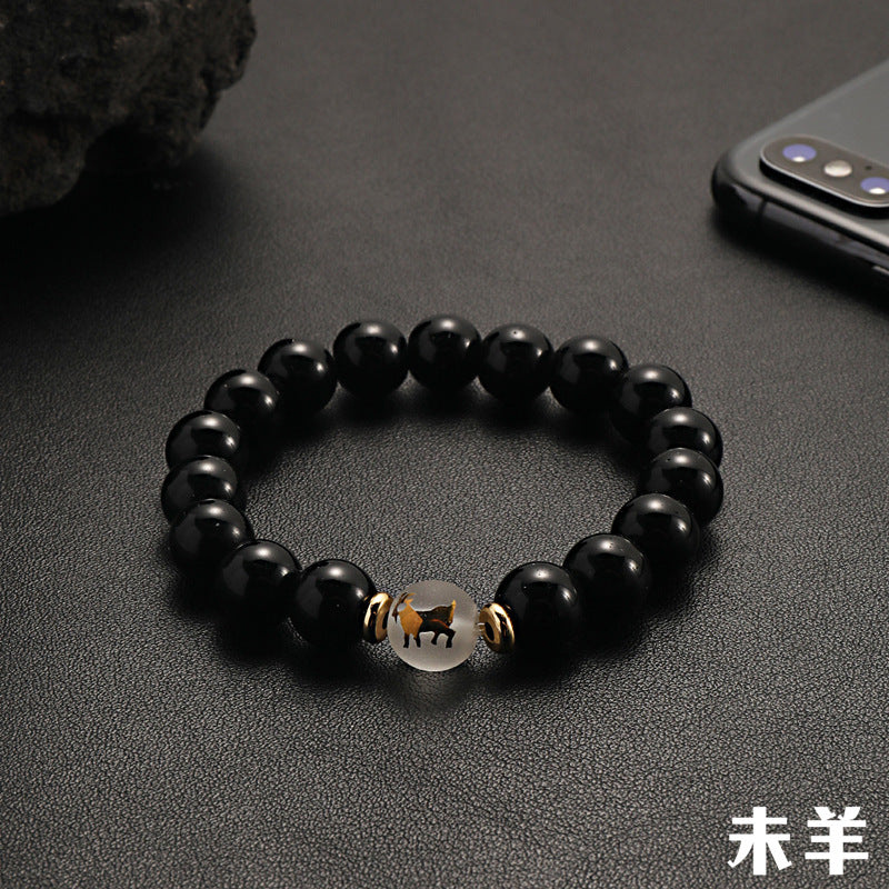 Wholesale Zodiac Black Beaded Bracelet