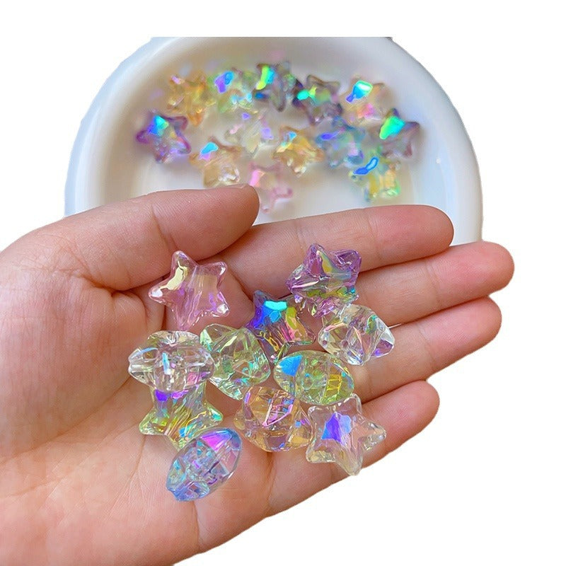 Wholesale 10pcs/pack Color-plated five-pointed star beads