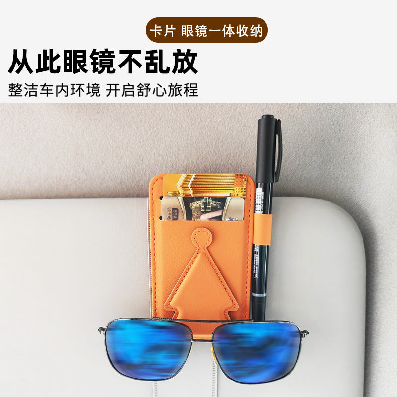 Wholesale Car glasses holder car sun visor multifunctional card holder